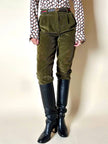 Pantalone a vita alta in corduroy verde oliva Rizzi Sport