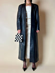 Cappotto lungo in pelle nera