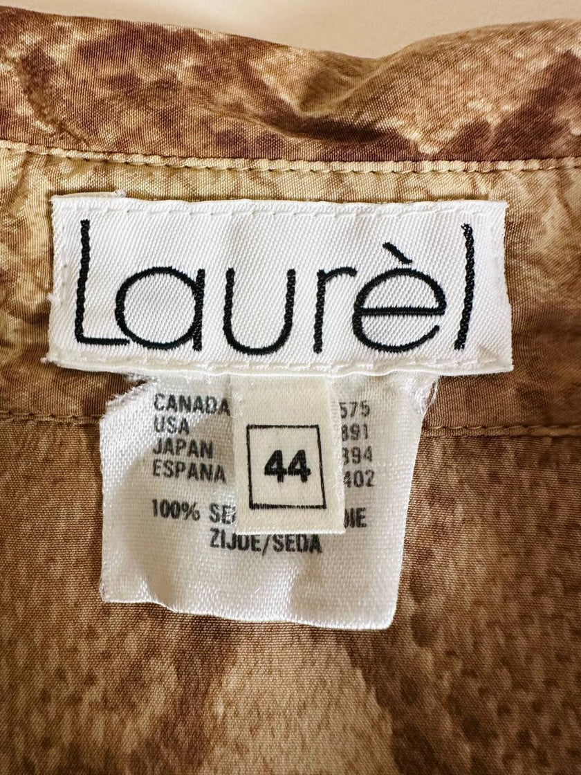 Camicia Laurèl in seta fantasia pitone nei toni del crema e marrone chiaro