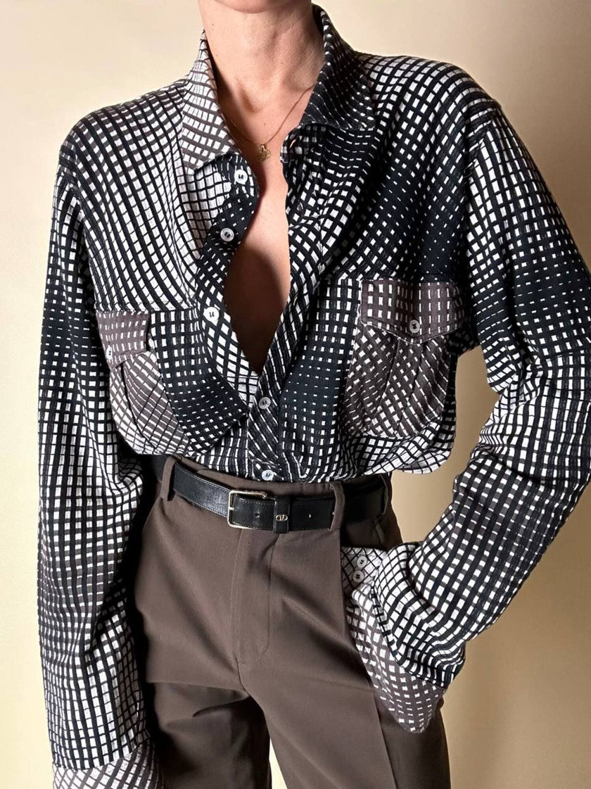 Camicia Missoni vintage in caldo cotone fantasia optical