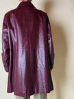 Giaccone svasato in pelle bordeaux “Allegra”
