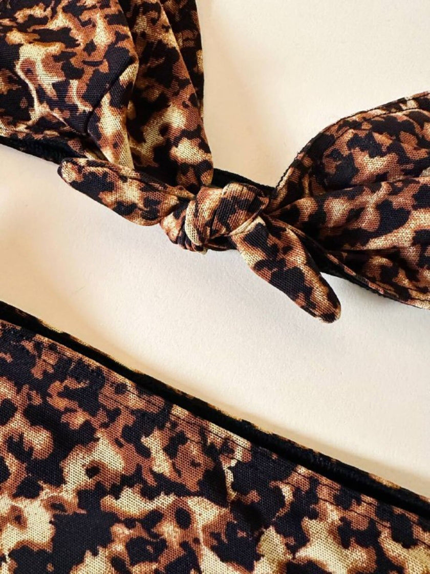 Bikini leopardato in rete elastica “Paola Frani”