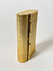 Clutch-Minaudière vintage in metallo oro satinato con dettaglio bambù