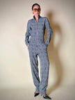 Jumpsuit in misto lana fantasia principe di Galles