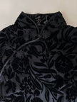 Abito qipao vintage in velluto di seta dévoré con alamari