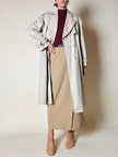 Trench in gabardine color corda con interno in lana rimovibile “Hazard”