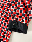 Blusa vintage Yves Saint Laurent fantasia Arlecchino con maniche a palloncino