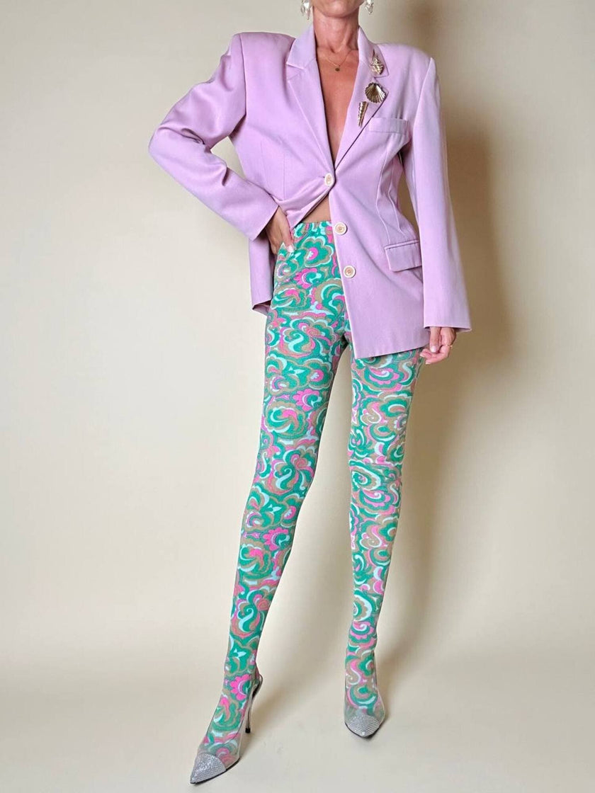 Blazer in rasato di lana merinos super fine rosa “Swish”