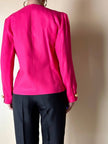 Blazer fucsia con bottoni gioiello dorati in metallo satinato “Yves Saint Laurent”