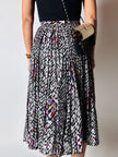 Gonna vintage in seta jacquard operata con lamé  argento – Tessuto Gianni Versace