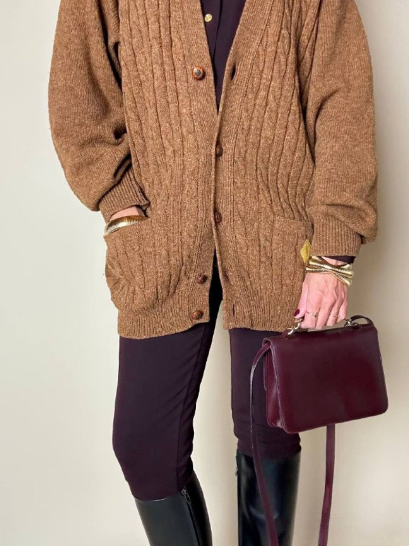 Fendissime handbag in burgundy brushed leather with gold chain jewel handle and detachable shoulder strap