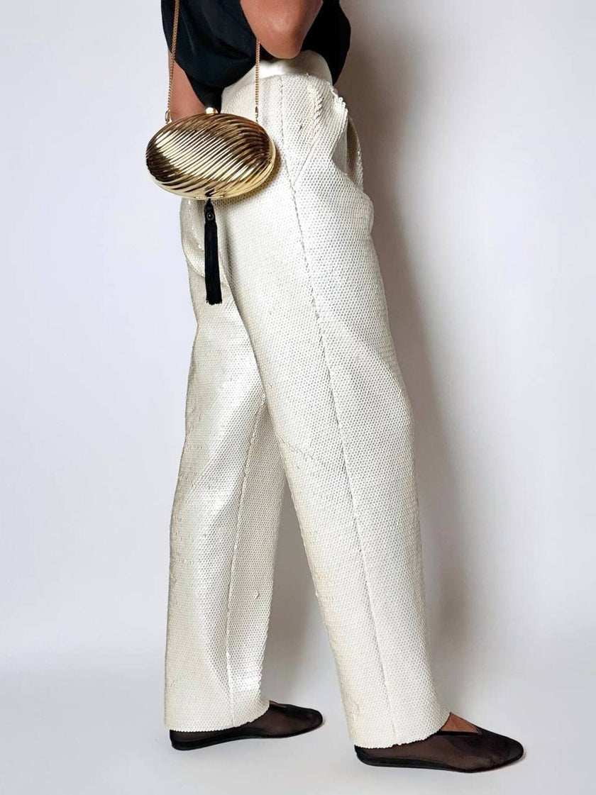 Vintage Schéilan Firenze jewel bag in twisted gold-tone metal with a couture tassel