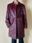 Giaccone svasato in pelle bordeaux “Allegra”