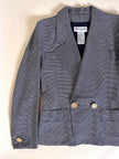 Blazer Yves Saint Laurent fantasia doppiopetto a righe bianche e blu con bottoni dorati