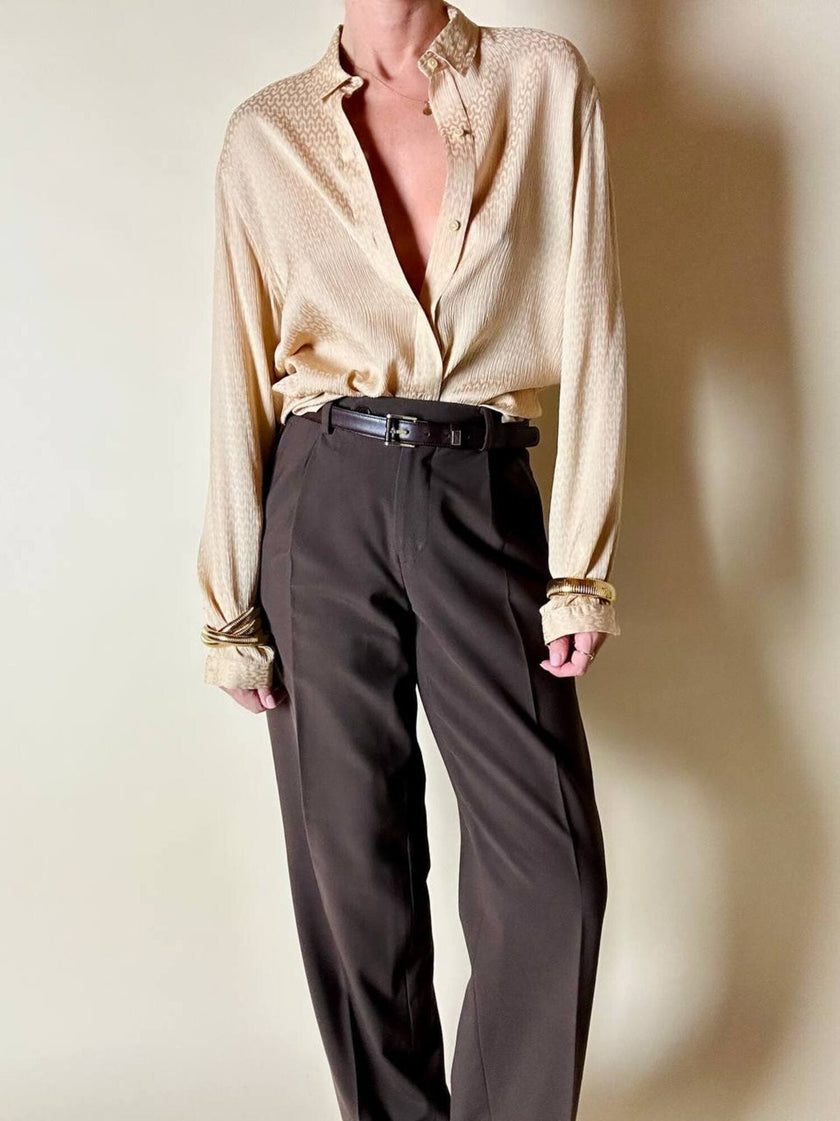 Vintage-Gürtel von Yves Saint Laurent aus dunkelbraunem Leder