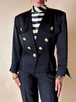 Blazer nero con bottoni gioiello dorati “Yves Saint Laurent”