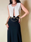 Gilet avorio con nappa couture “Emporio Armani”