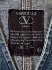 Gilet Valentino Jeans in denim blu slavato con bottoni a chiodo