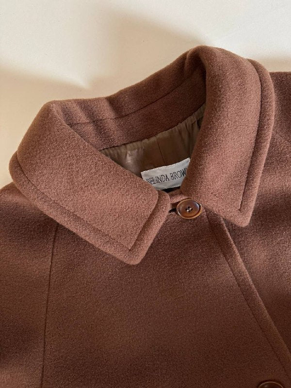 Cappottino in pregiata lana color cammello scuro Belinda Brown