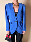 Blazer vintage Yves Saint Laurent in lana blu cobalto