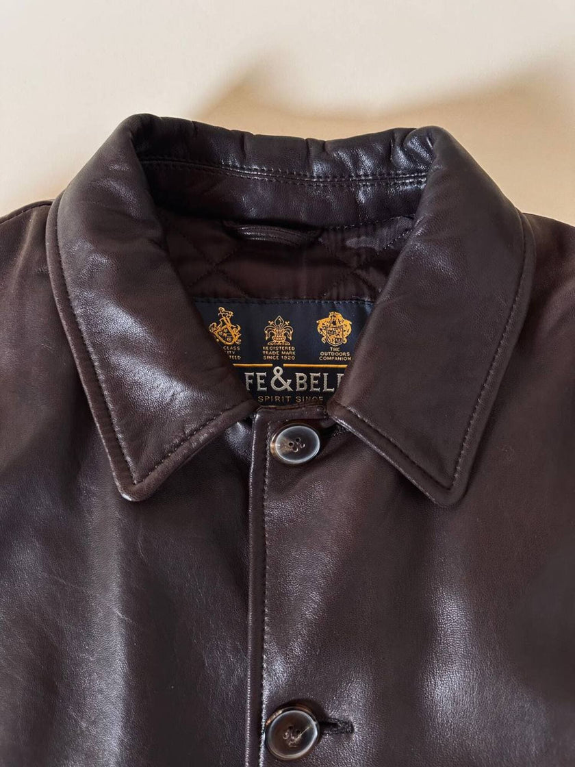 Giacca/bomber aviator in pelle testa di moro “Belfe & Belfe”