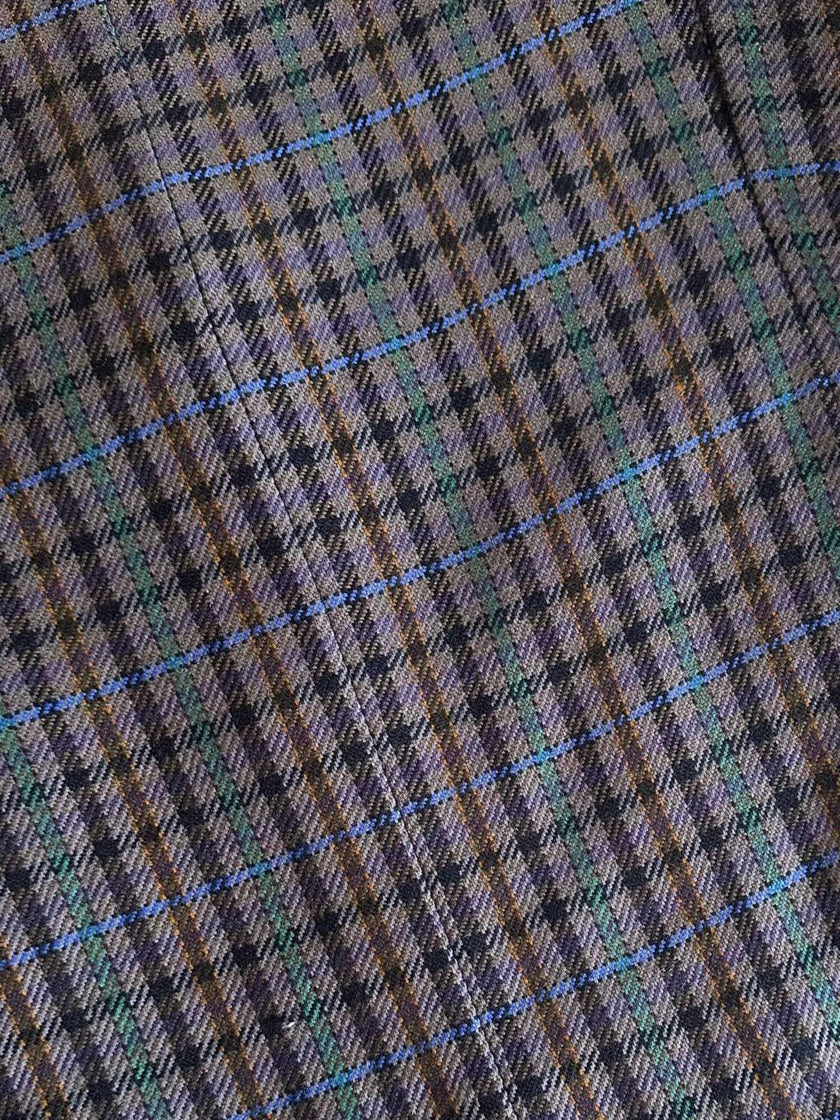 Blazer Yves Saint Laurent in lana Principe di Galles con overcheck azzurro