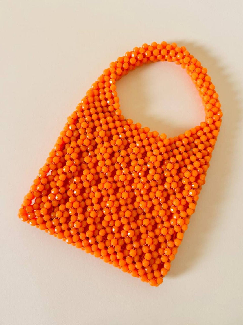 Mini hobo bag di perline arancioni