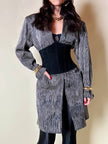 Blazer lungo in raso di seta a righe bianche e nere “Gianni Versace”