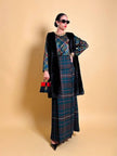 Blusa in raso di seta tartan 