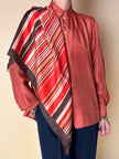 Foulard Byron in pura seta fantasia a righe trasversali declinata in nuance calde