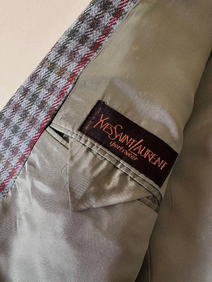 Blazer vintage Yves Saint Laurent in lana pied de poule