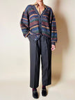 Cardigan Missoni Sport in lana operata a righe orizzontali