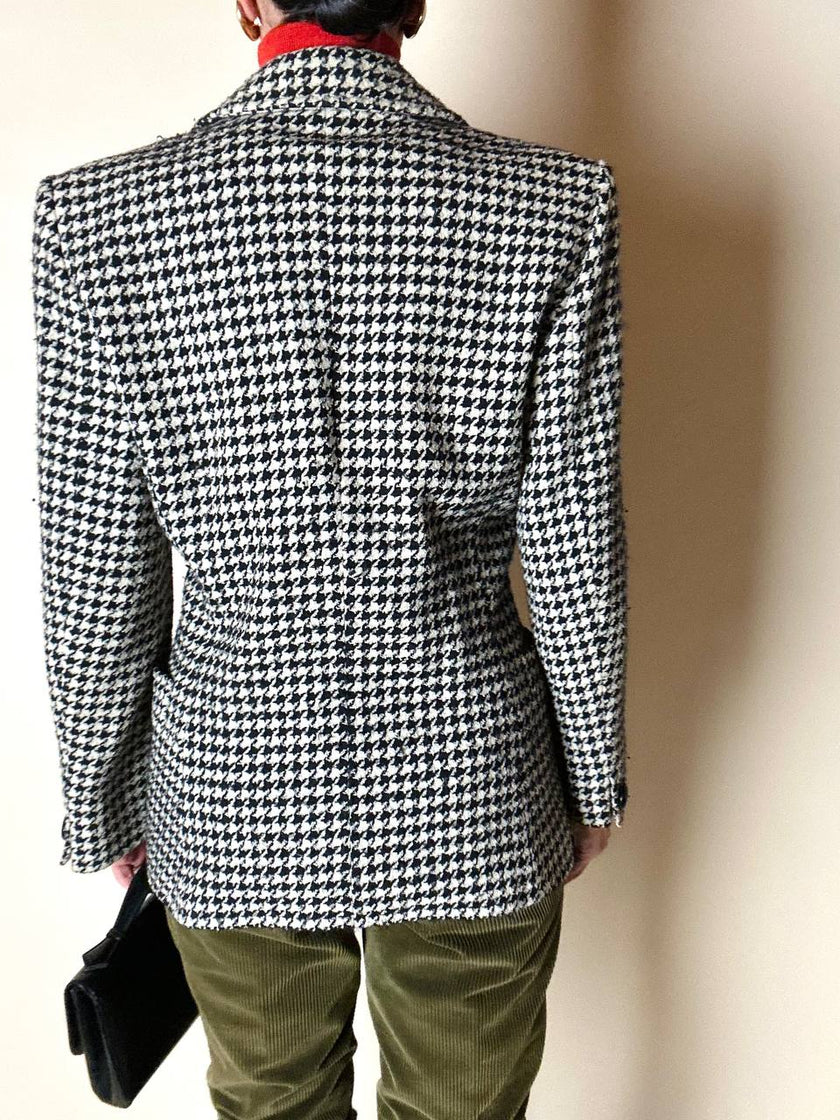 Blazer in lana pied de poule Yves Saint Laurent