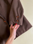 Tailleur giacca/pantalone in lana marrone chiaro “Prestige”