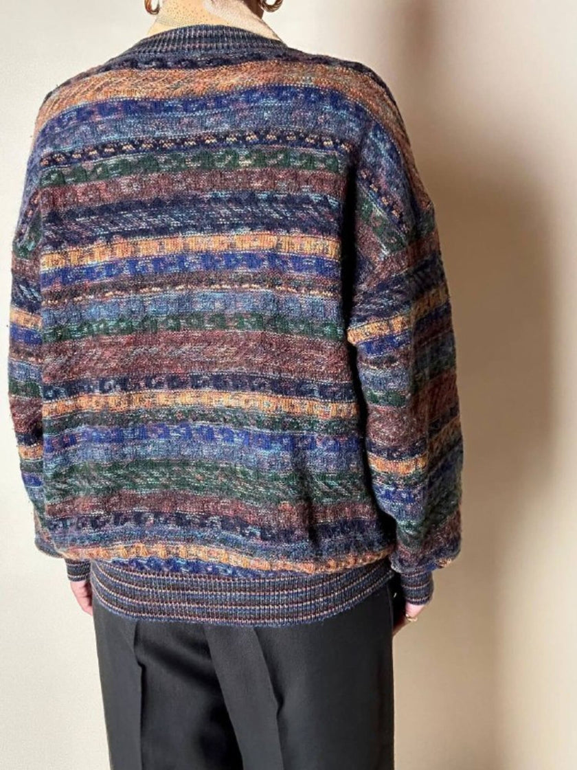 Cardigan Missoni Sport in lana operata a righe orizzontali