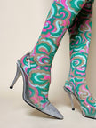 Slingback vintage a punta in plexi e strass argento Stuart Weitzman