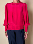Blusa Yves Saint Laurent Variation in pura seta rossa