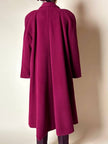 Cappotto doppiopetto oversize in lana rosso Borgogna Riflessi