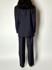 Blazer vintage Enrico Coveri You Young in rasato di lana blu notte con bottoni dorati