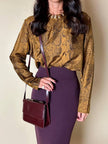 Fendissime handbag in burgundy brushed leather with gold chain jewel handle and detachable shoulder strap