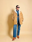 Shearling Oiginal in suede color biscotto