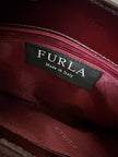 Borsa hobo Furla in pelle verniciata bordeaux