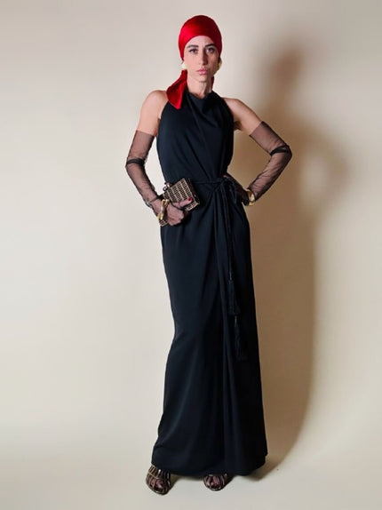 Abito lungo vintage La Perla con scollo all’americana e body incorporato