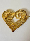 Spilla cuore oro in stile art déco “Yves Saint Laurent”