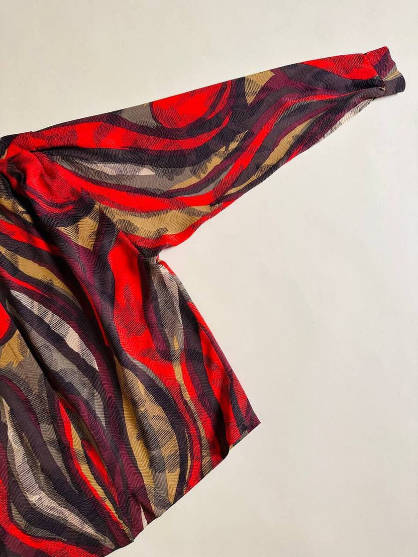 Camicia in seta Jaquard multicolor