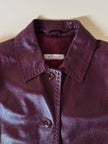 Giaccone svasato in pelle bordeaux “Allegra”
