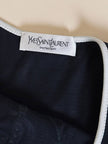 Canottiera in cotone nero con maxi logo ricamato “Yves Saint Laurent”
