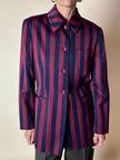 Blazer a righe verticali bordeaux e blu notte con bottoni in metallo laccato Daniel Hechter