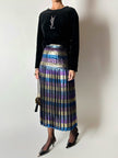 Maglia vintage Yves Saint Laurent Variation in ciniglia nera con logo YSL in strass