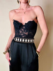 Bustier nero in pizzo macramè “La Perla”
